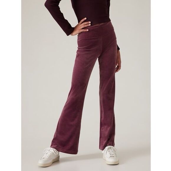 Athleta Other - Athleta Girl Chit Chat Velvet Flare Pant in Aubergine Purple Size XL